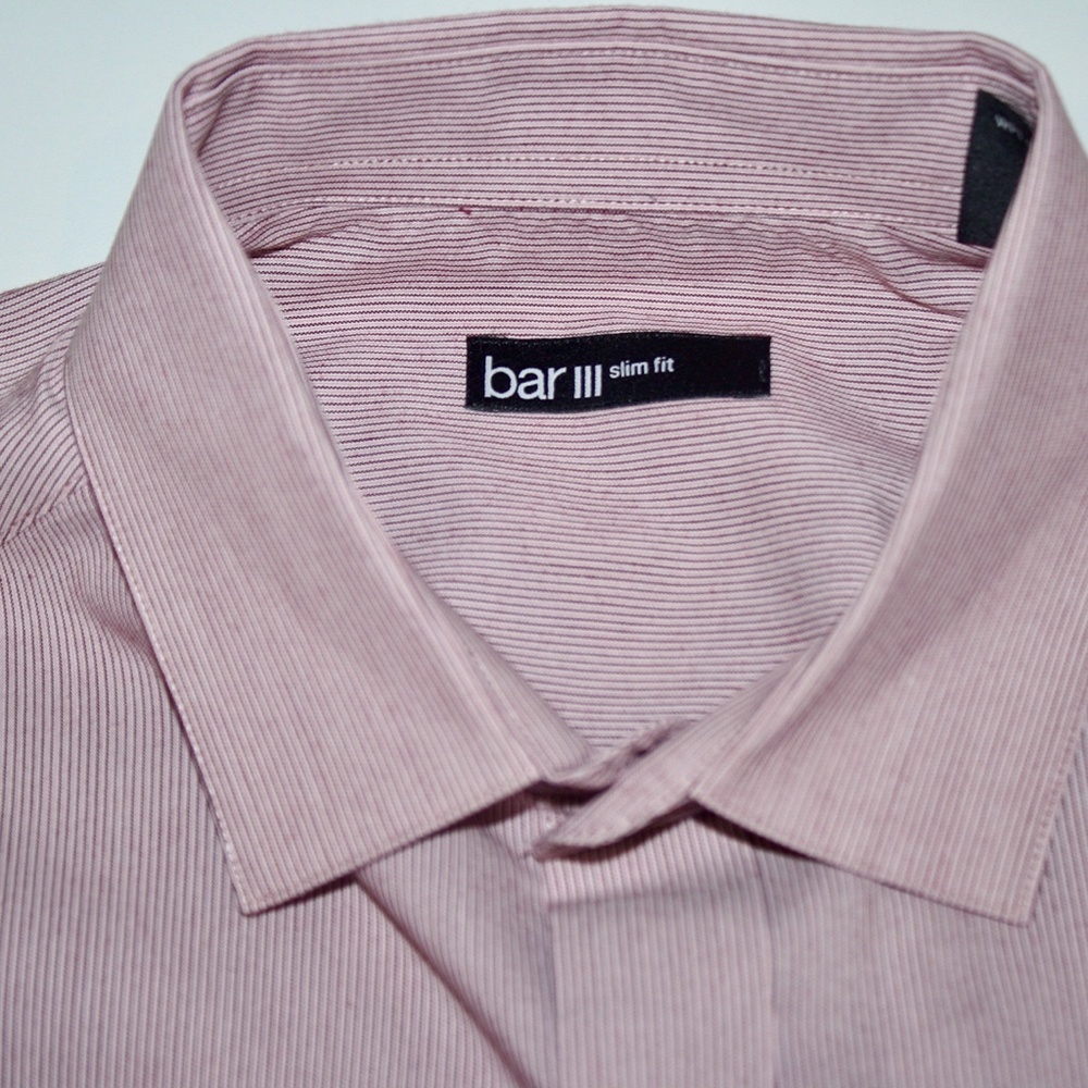 BAR III SLIM FIT BUTTON FRONT DRESS SHIRT MEDIUM 15 X 32/33